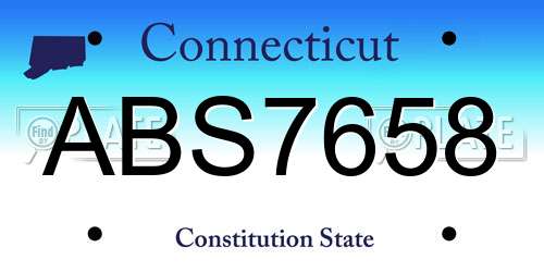 ABS7658 Connecticut License Plate