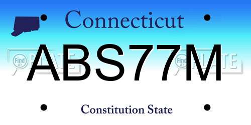 ABS77M Connecticut License Plate