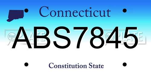 ABS7845 Connecticut License Plate