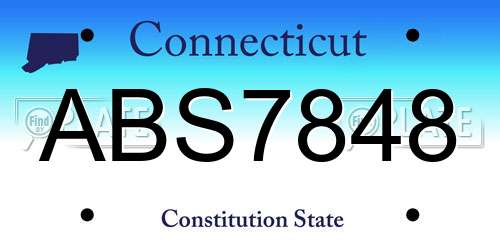 ABS7848 Connecticut License Plate