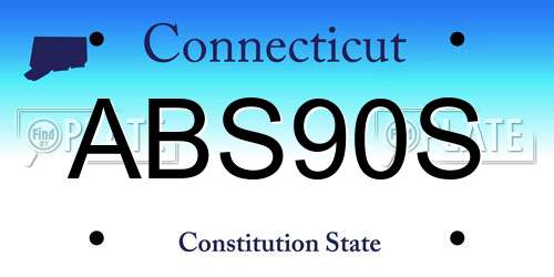 ABS90S Connecticut License Plate