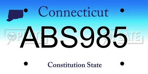 ABS985 Connecticut License Plate