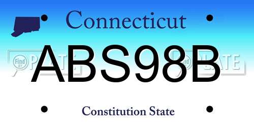 ABS98B Connecticut License Plate