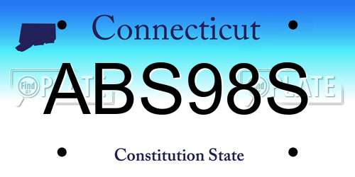 ABS98S Connecticut License Plate