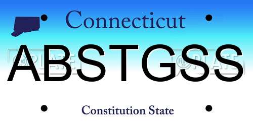 ABSTGSS Connecticut License Plate