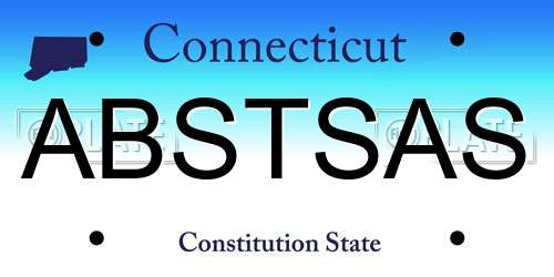 ABSTSAS Connecticut License Plate