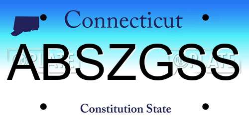 ABSZGSS Connecticut License Plate