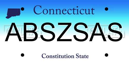 ABSZSAS Connecticut License Plate