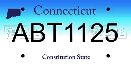 ABT1125 Connecticut License Plate