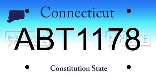 ABT1178 Connecticut License Plate