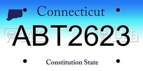 ABT2623 Connecticut License Plate