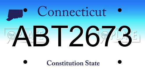 ABT2673 Connecticut License Plate