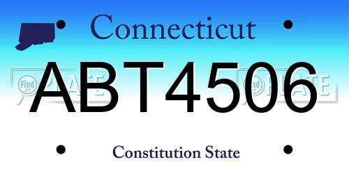 ABT4506 Connecticut License Plate