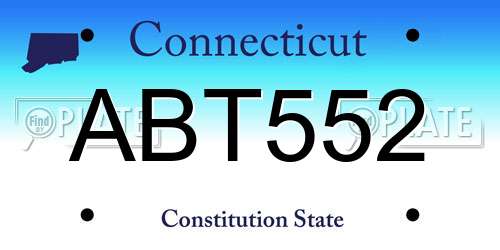 ABT552 Connecticut License Plate