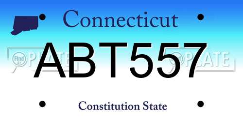 ABT557 Connecticut License Plate