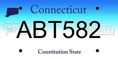 ABT582 Connecticut License Plate