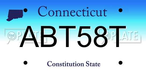 ABT58T Connecticut License Plate