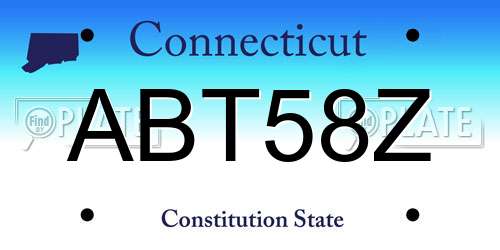 ABT58Z Connecticut License Plate