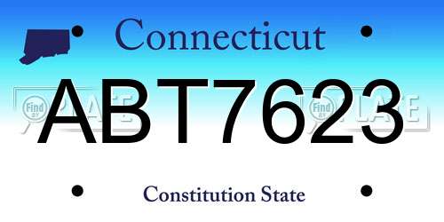 ABT7623 Connecticut License Plate