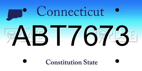 ABT7673 Connecticut License Plate