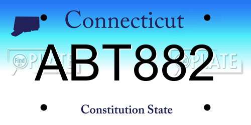 ABT882 Connecticut License Plate