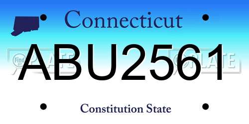 ABU2561 Connecticut License Plate