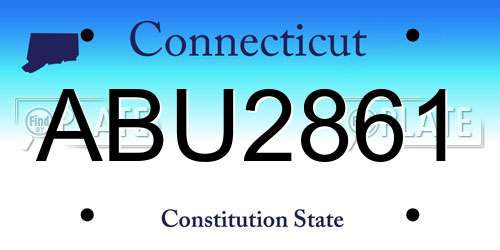 ABU2861 Connecticut License Plate