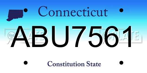 ABU7561 Connecticut License Plate