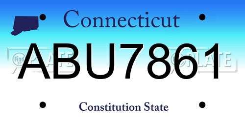 ABU7861 Connecticut License Plate