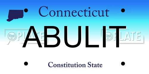 ABULIT Connecticut License Plate