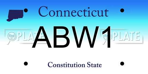 ABW1 Connecticut License Plate