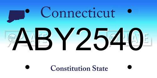 ABY2540 Connecticut License Plate
