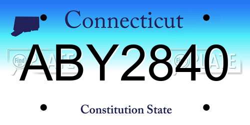 ABY2840 Connecticut License Plate