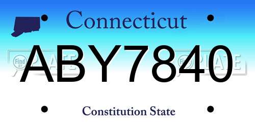 ABY7840 Connecticut License Plate