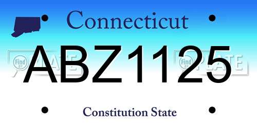 ABZ1125 Connecticut License Plate