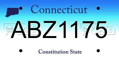 ABZ1175 Connecticut License Plate