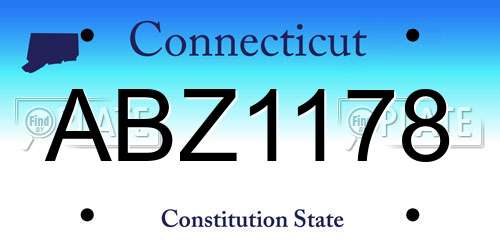 ABZ1178 Connecticut License Plate