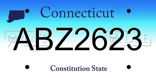 ABZ2623 Connecticut License Plate