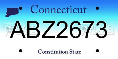 ABZ2673 Connecticut License Plate