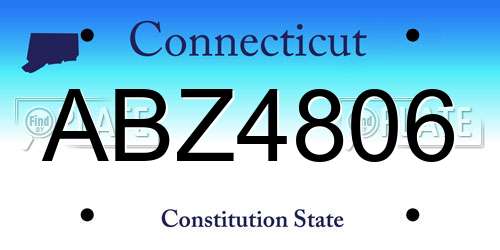 ABZ4806 Connecticut License Plate