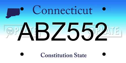 ABZ552 Connecticut License Plate