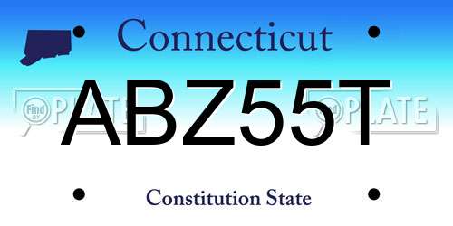 ABZ55T Connecticut License Plate