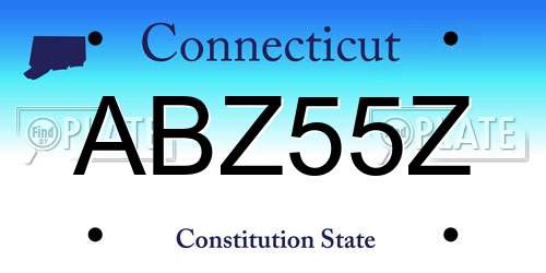 ABZ55Z Connecticut License Plate