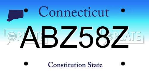 ABZ58Z Connecticut License Plate