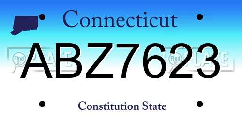 ABZ7623 Connecticut License Plate