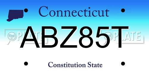 ABZ85T Connecticut License Plate