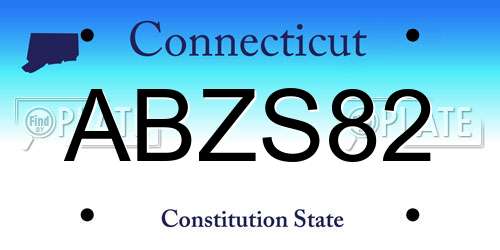 ABZS82 Connecticut License Plate