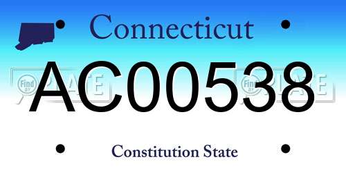 AC00538 Connecticut License Plate