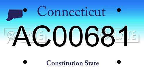 AC00681 Connecticut License Plate