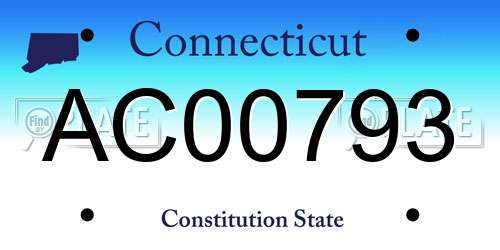 AC00793 Connecticut License Plate